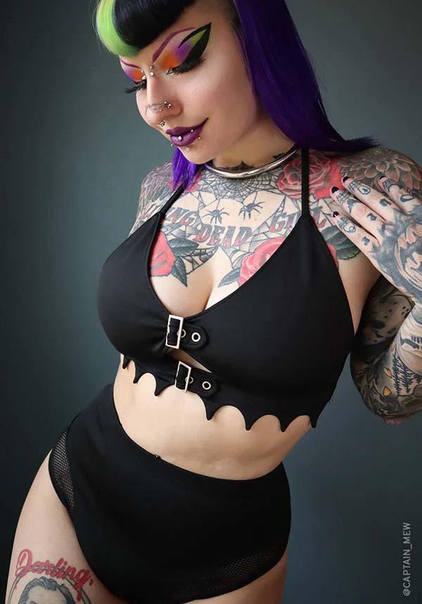 Blood Lust | BIKINI TOP - Beserk - all, all clothing, all ladies clothing, bat wing, bat wings, bathers, batwing, batwings, bikini, black, buckle, buckles, clickfrenzy15-2023, clothing, coven, dec22, discountapp, exclusive, FI5926689, fp, googleshopping, goth, gothic, labelexclusive, ladies clothing, plus size, R011222, swim suit, swim wear, swimmers, swimsuit, swimwear, togs, top, witchy