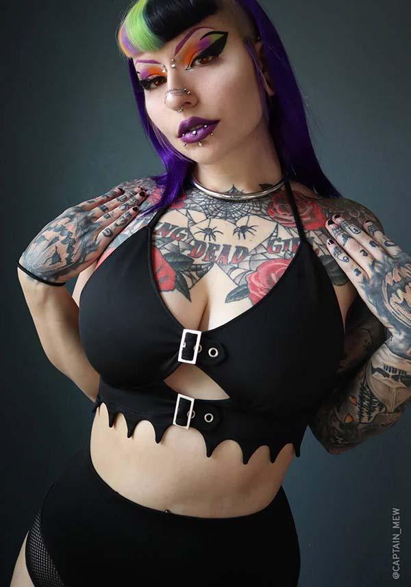 Blood Lust | BIKINI TOP - Beserk - all, all clothing, all ladies clothing, bat wing, bat wings, bathers, batwing, batwings, bikini, black, buckle, buckles, clickfrenzy15-2023, clothing, coven, dec22, discountapp, exclusive, FI5926689, fp, googleshopping, goth, gothic, labelexclusive, ladies clothing, plus size, R011222, swim suit, swim wear, swimmers, swimsuit, swimwear, togs, top, witchy