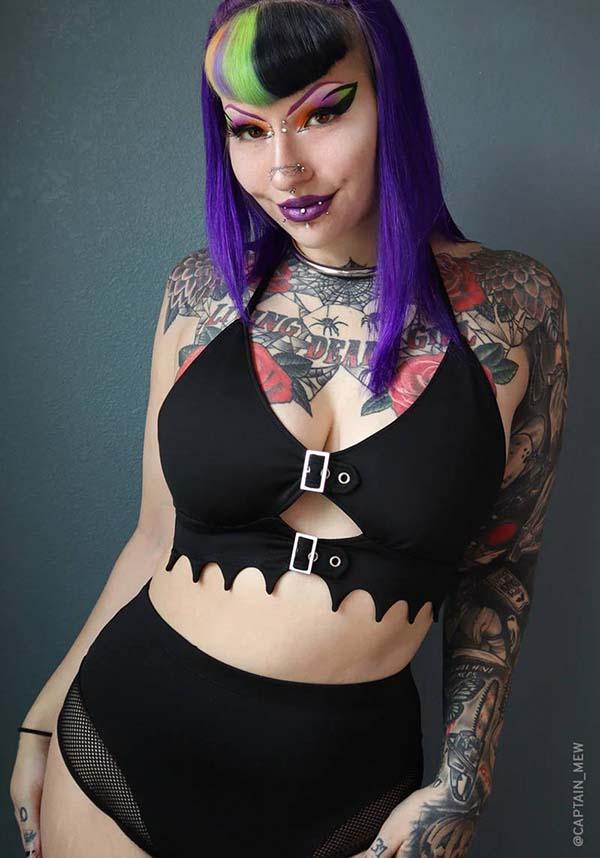 Blood Lust | BIKINI TOP - Beserk - all, all clothing, all ladies clothing, bat wing, bat wings, bathers, batwing, batwings, bikini, black, buckle, buckles, clickfrenzy15-2023, clothing, coven, dec22, discountapp, exclusive, FI5926689, fp, googleshopping, goth, gothic, labelexclusive, ladies clothing, plus size, R011222, swim suit, swim wear, swimmers, swimsuit, swimwear, togs, top, witchy
