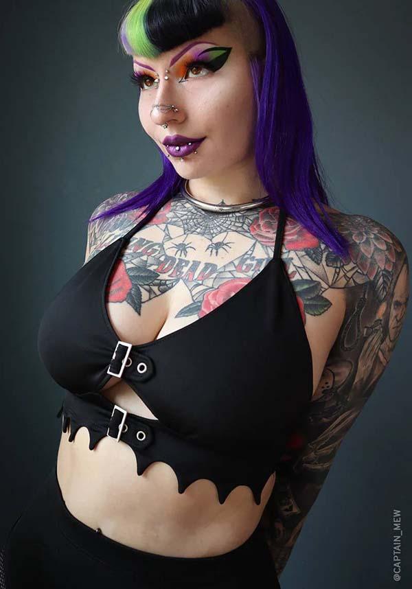 Blood Lust | BIKINI TOP - Beserk - all, all clothing, all ladies clothing, bat wing, bat wings, bathers, batwing, batwings, bikini, black, buckle, buckles, clickfrenzy15-2023, clothing, coven, dec22, discountapp, exclusive, FI5926689, fp, googleshopping, goth, gothic, labelexclusive, ladies clothing, plus size, R011222, swim suit, swim wear, swimmers, swimsuit, swimwear, togs, top, witchy