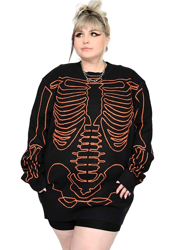All Bones Skeleton [Orange] | SWEATER*