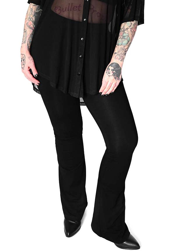 Black Seamless | FLARE LEGGINGS*