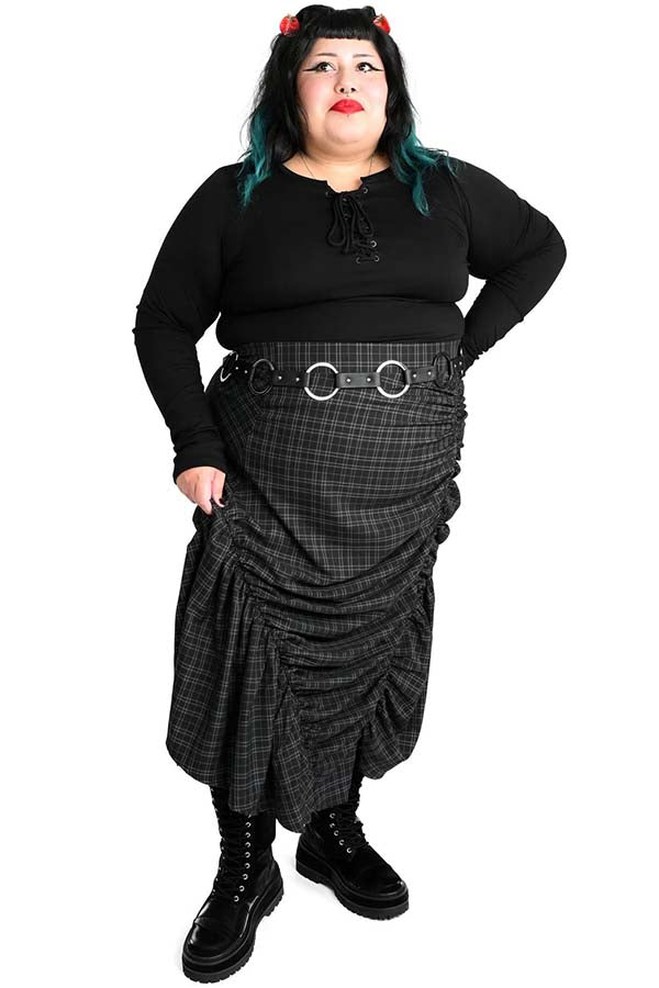 Cara Dark Plaid | SKIRT