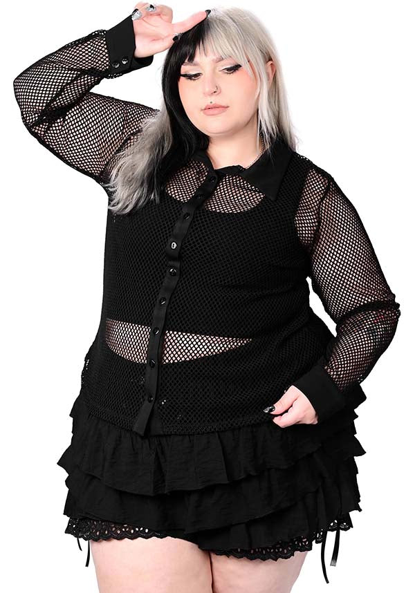 Fishnet | BUTTON UP SHIRT*