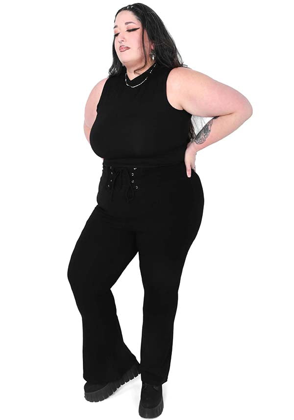 Flared Lace Up | LEGGINGS