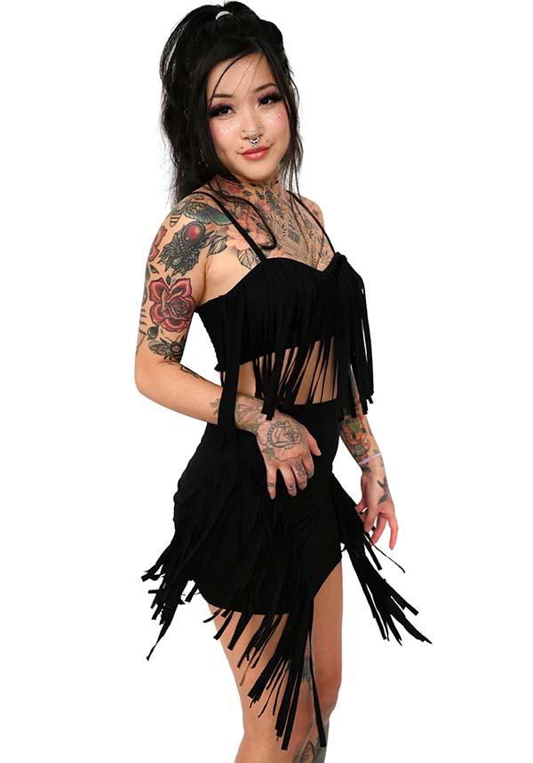 Fringe | MINI SKIRT - Beserk - all, all clothing, all ladies, all ladies clothing, apr23, black, clothing, discountapp, exclusive, FB151931, festival, fitted, fox blood, foxblood, fp, fringe, googleshopping, goth, gothic, labelexclusive, ladies, ladies clothing, ladies skirt, mini, mini skirt, party, plus, plus size, R300423, retro, short, short skirt, skirt, skirts, tassel, western, womens skirt