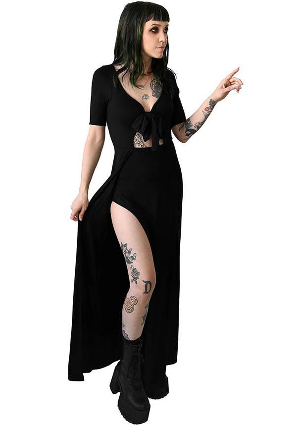Marcie | MAXI DRESS - Beserk - all, all clothing, all ladies clothing, black, clickfrenzy15-2023, clothing, discountapp, dress, dressapril25, dresses, exclusive, FB94009, featured, fox blood, fp, girls dress, girls dresses, goth, goth summer, goth summer clothing, gothic, high split, labelexclusive, ladies clothing, ladies dress, ladies dresses, long dress, mar22, maxi dress, plus size, R080322, slits, split, summer, summer clothing, summer goth, womens dress, womens dresses