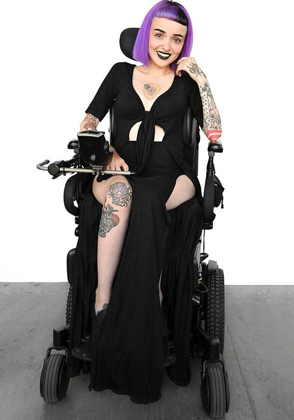 Marcie | MAXI DRESS - Beserk - all, all clothing, all ladies clothing, black, clickfrenzy15-2023, clothing, discountapp, dress, dressapril25, dresses, exclusive, FB94009, featured, fox blood, fp, girls dress, girls dresses, goth, goth summer, goth summer clothing, gothic, high split, labelexclusive, ladies clothing, ladies dress, ladies dresses, long dress, mar22, maxi dress, plus size, R080322, slits, split, summer, summer clothing, summer goth, womens dress, womens dresses