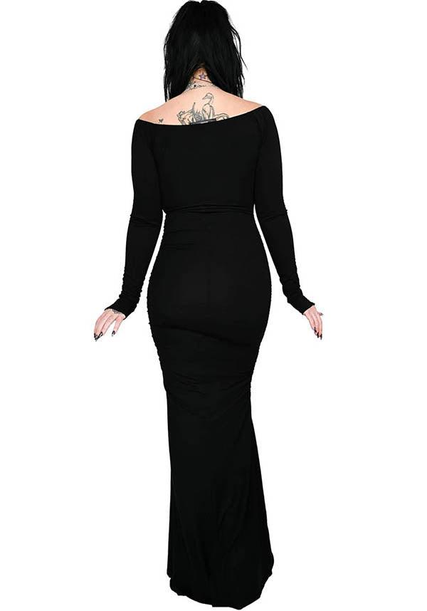 Morticia | MAXI DRESS - Beserk - all, all clothing, all ladies clothing, black, clickfrenzy15-2023, clothing, discountapp, dress, dressapril25, dresses, exclusive, FB96036, fox blood, fp, labelexclusive, ladies clothing, ladies dress, ladies dresses, long dress, long sleeve dress, long sleeved dress, mar22, maxi dress, off the shoulder, plus size, R270322, winter, winter clothing, womens dress, womens dresses