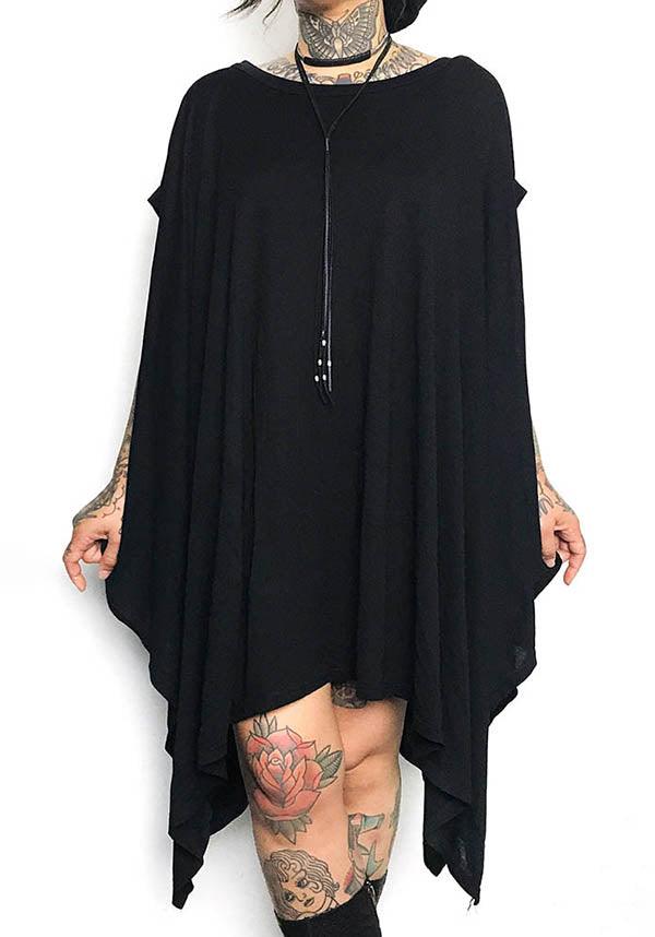 Rhiannon Flowing Oversized | TUNIC TOP - Beserk - all, all clothing, all ladies clothing, black, clickfrenzy15-2023, clothing, discountapp, exclusive, FB99873, flowing, flowy, fox blood, fp, girls top, goth, goth summer, goth summer clothing, gothic, labelexclusive, ladies clothing, ladies top, maternity, may22, oversized, R030522, summer, summer clothing, summer goth, tees and tops, top, tops, tshirts and tops, tunic, womens top