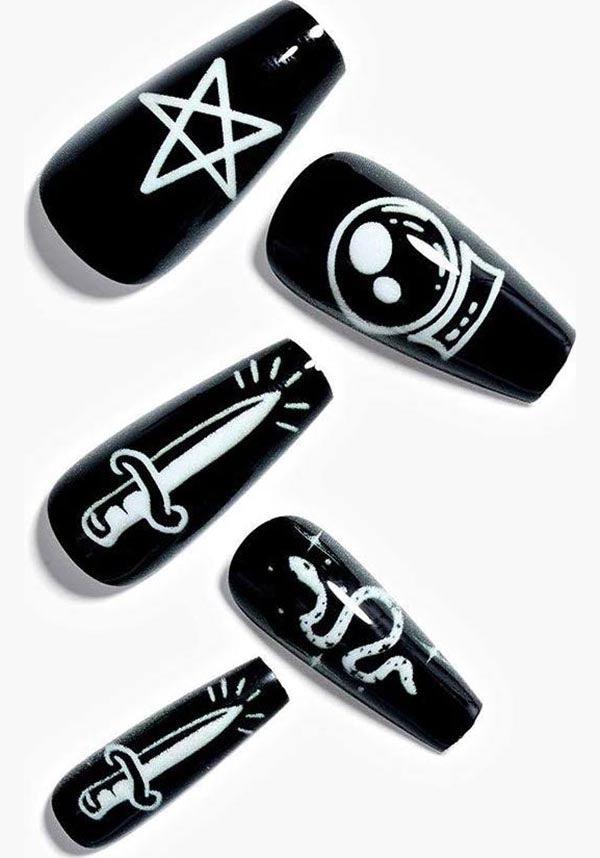 Prophet | PRESS ON NAILS - Beserk - all, black, clickfrenzy15-2023, cosmetics, discountapp, fake nails, false nails, fp, GL240522, goth, gothic, gothic accessories, halloween nail, halloween nails, jun22, nail, nail accessories, nail art, nail artist, nails, pentagram, press on, R230622, snake, witch, witchy
