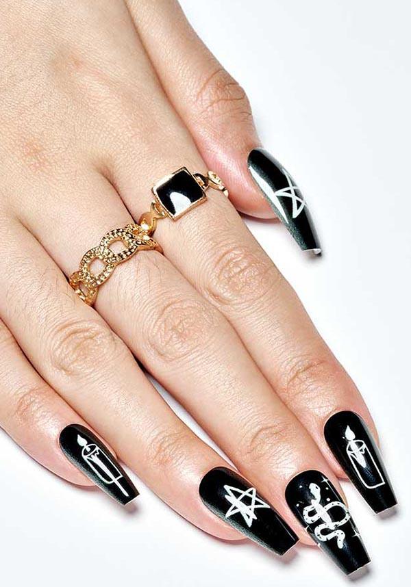 Prophet | PRESS ON NAILS - Beserk - all, black, clickfrenzy15-2023, cosmetics, discountapp, fake nails, false nails, fp, GL240522, goth, gothic, gothic accessories, halloween nail, halloween nails, jun22, nail, nail accessories, nail art, nail artist, nails, pentagram, press on, R230622, snake, witch, witchy