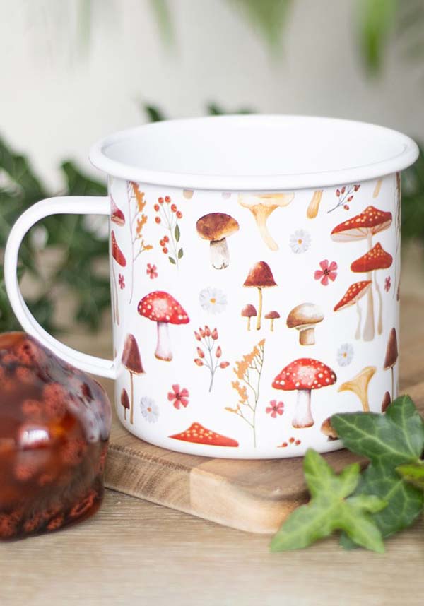 All Over Mushroom Print | ENAMEL MUG