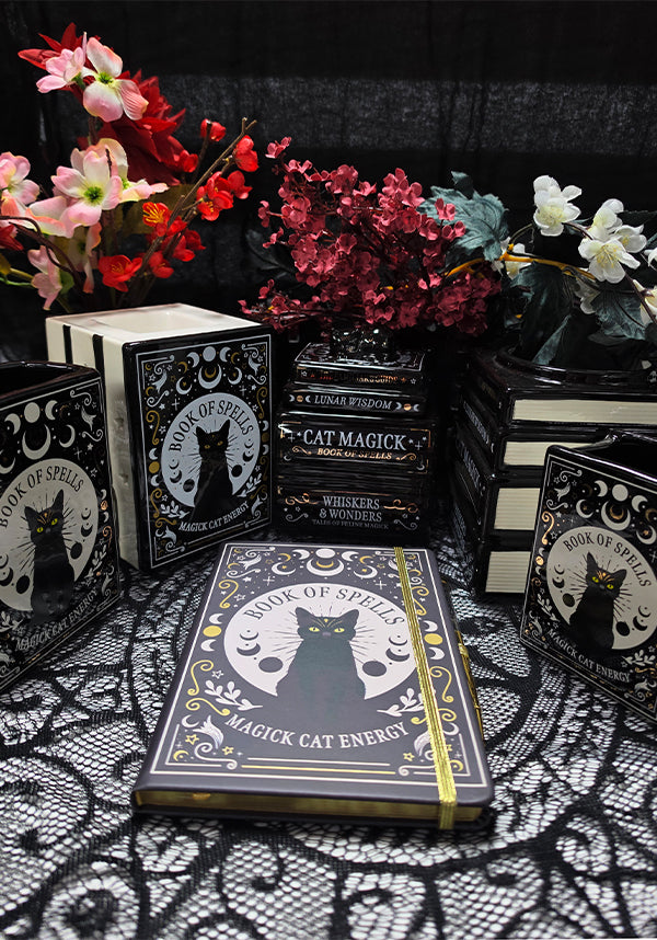 Black Cat Magick Book Shaped Flower | VASE