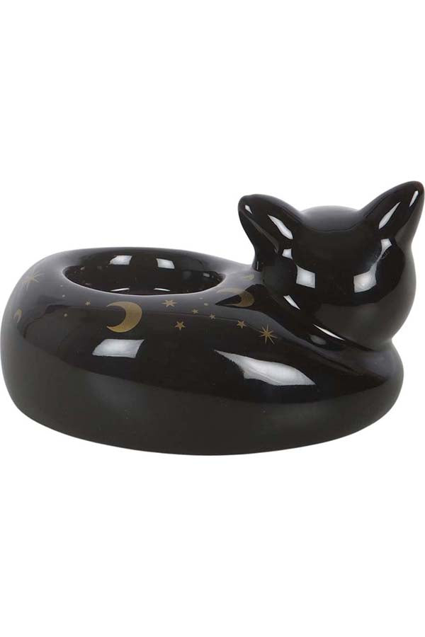 Black Cat Magick Curled Cat | TEALIGHT HOLDER