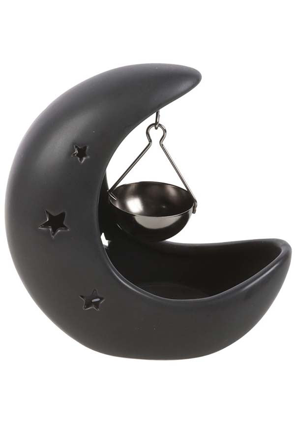 GOTHIC GIFTS Black Crescent Moon | HANGING OIL BURNER - Back