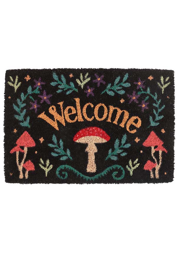 Black Mushroom Welcome | DOORMAT