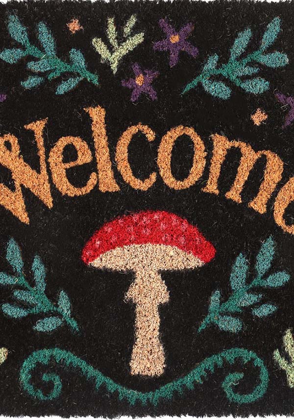 Black Mushroom Welcome | DOORMAT