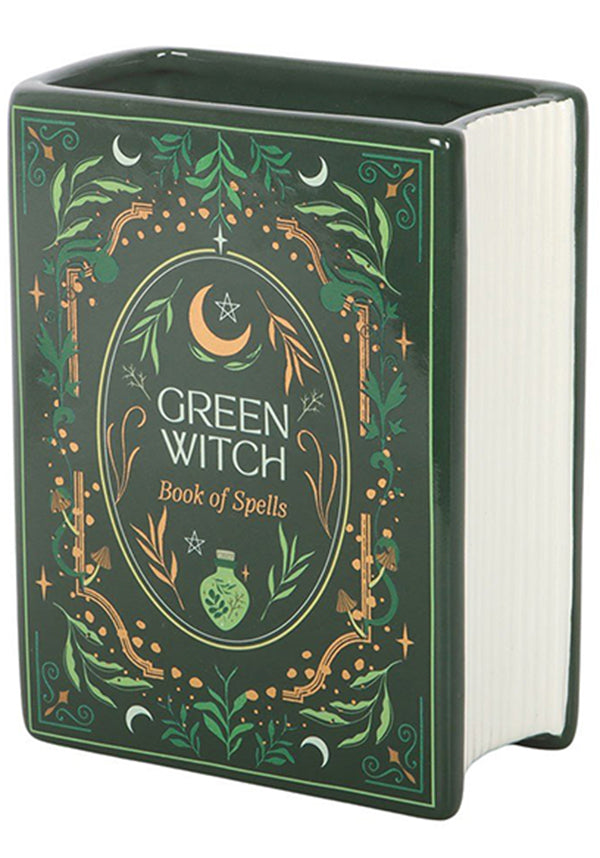 GOTHIC GIFTS Green Witch | BOOK VASE - Detail 2