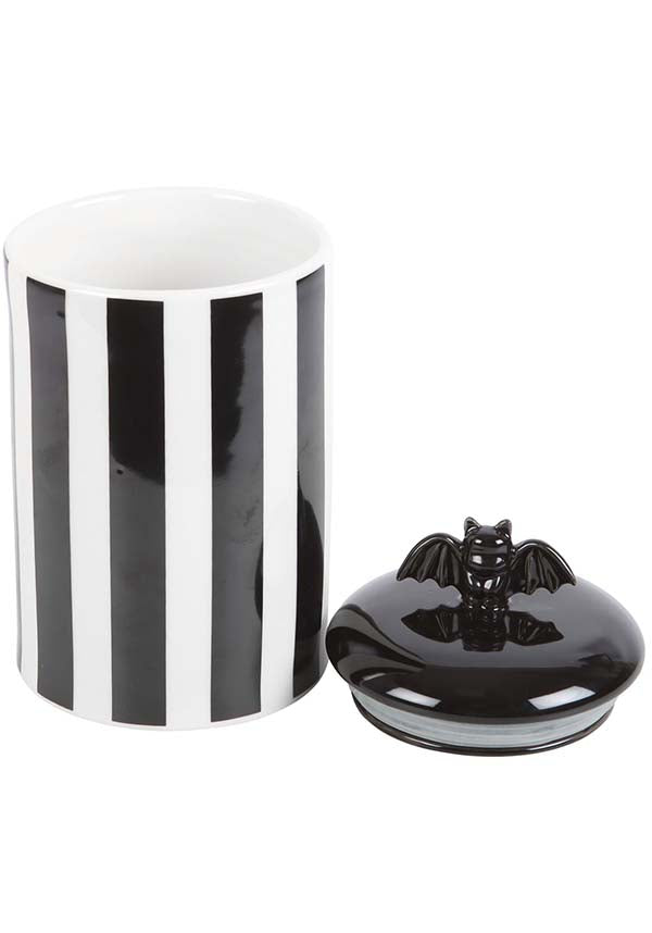GOTHIC GIFTS Striped Bat | STORAGE JAR - Back