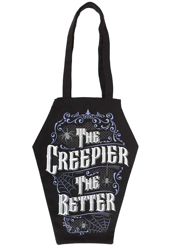 The Creepier the Better Coffin Shaped | TOTE BAG*