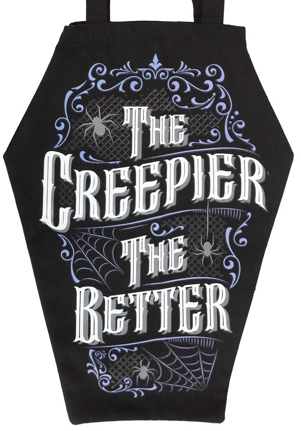 The Creepier the Better Coffin Shaped | TOTE BAG*