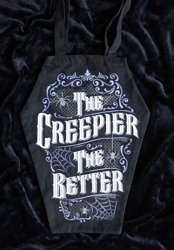 The Creepier the Better Coffin Shaped | TOTE BAG*