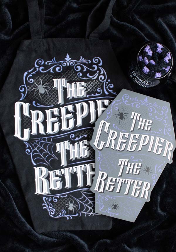 The Creepier the Better Coffin Shaped | TOTE BAG*
