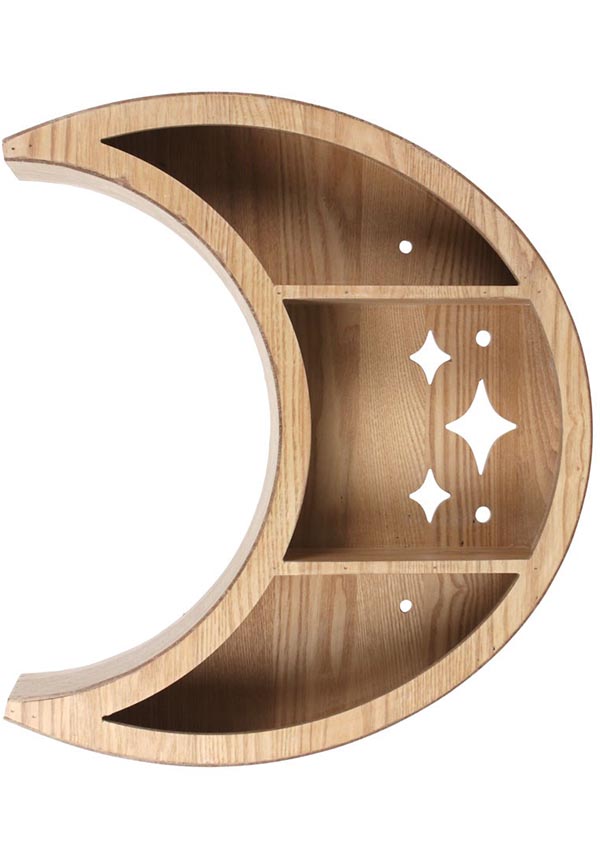 Wooden Crescent Moon | WALL SHELF*