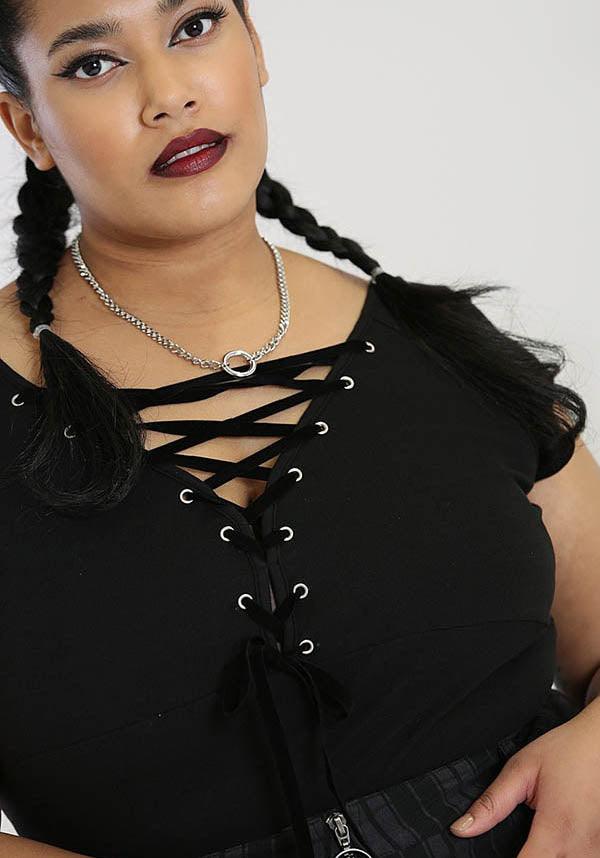 Belladonna | TOP - Beserk - all, all clothing, all ladies, all ladies clothing, black, clickfrenzy15-2023, clothing, corset, discountapp, edgy, fp, goth, goth summer, goth summer clothing, gothic, hell bunny, lace up, ladies, ladies clothing, ladies shirt, ladies top, mar21, medieval, plus size, popsoda, renaissance, short sleeved top, summer, summer clothing, summer goth, tees and tops, top, tops, tshirts and tops, women, womens shirt, womens top