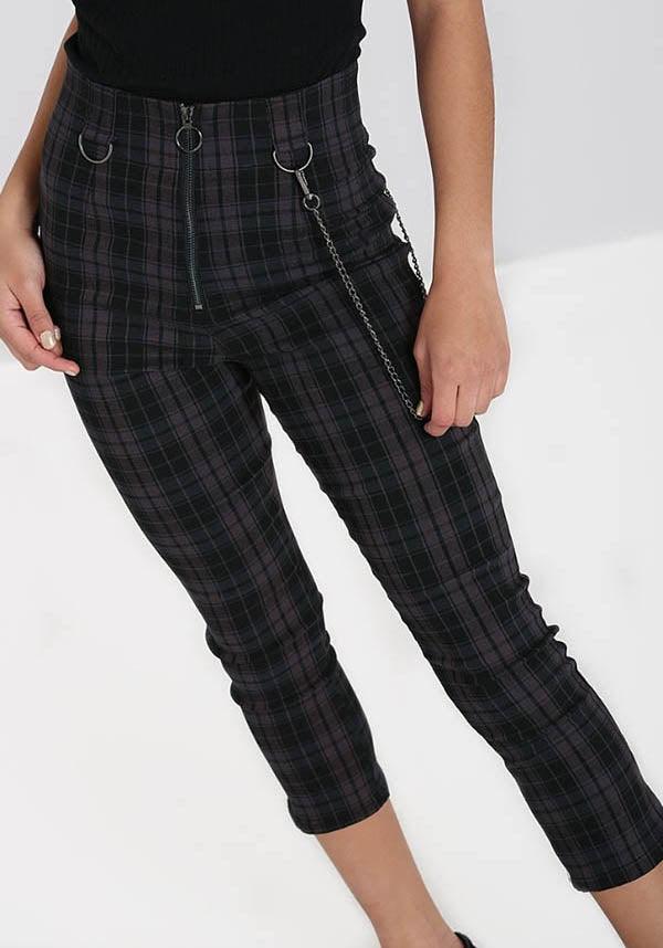 Cobain | CAPRIS - Beserk - all, all clothing, all ladies, all ladies clothing, black, capri, capris, chain, check, clickfrenzy15-2023, clothing, discountapp, edgy, fp, goth, gothic, grey, grunge, hell bunny, jul21, ladies, ladies clothing, ladies pants, ladies pants + shorts, ladies pants and shorts, office, office clothing, pants, pinup, plus, plus size, popsoda, R010721, rock, rockabilly, tartan, womens pants