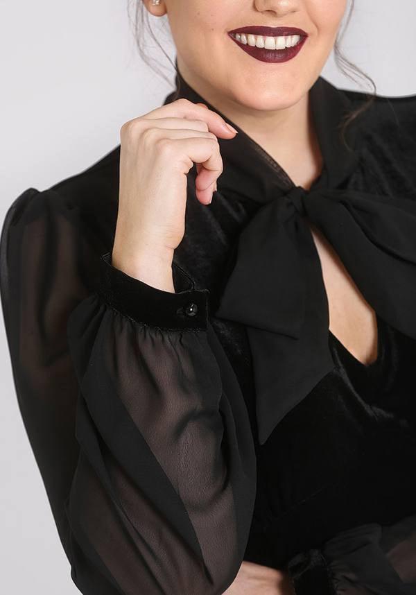 Gabriella | TOP - Beserk - all, all clothing, all ladies, all ladies clothing, black, blouse, bow, christmas clothing, clickfrenzy15-2023, clothing, discountapp, edgy, fp, gothic, hell bunny, jan20, ladies, ladies clothing, lolita, long sleeve top, office, office clothing, plus size, top, tops, tshirts and tops, winter, winter clothing