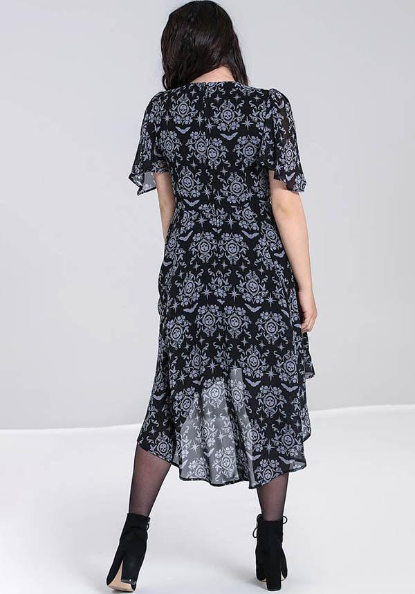 Lost Whispers | DRESS - Beserk - all, all clothing, all ladies, all ladies clothing, asymmetric, asymmetrical, black, christmas clothing, clickfrenzy15-2023, clothing, discountapp, dress, dressapril25, dresses, edgy, emo, fishtail, flowing, flowy, fp, girls dress, girls dresses, goth, gothic, HB14000000959, hell bunny, knee length dress, ladies, ladies clothing, ladies dress, ladies dresses, mullet, oct21, R121021, short sleeved dress, skull, womens dress, womens dresses