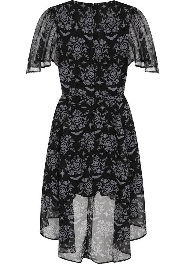 Lost Whispers | DRESS - Beserk - all, all clothing, all ladies, all ladies clothing, asymmetric, asymmetrical, black, christmas clothing, clickfrenzy15-2023, clothing, discountapp, dress, dressapril25, dresses, edgy, emo, fishtail, flowing, flowy, fp, girls dress, girls dresses, goth, gothic, HB14000000959, hell bunny, knee length dress, ladies, ladies clothing, ladies dress, ladies dresses, mullet, oct21, R121021, short sleeved dress, skull, womens dress, womens dresses