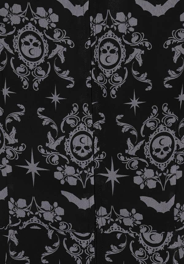 Lost Whispers | DRESS - Beserk - all, all clothing, all ladies, all ladies clothing, asymmetric, asymmetrical, black, christmas clothing, clickfrenzy15-2023, clothing, discountapp, dress, dressapril25, dresses, edgy, emo, fishtail, flowing, flowy, fp, girls dress, girls dresses, goth, gothic, HB14000000959, hell bunny, knee length dress, ladies, ladies clothing, ladies dress, ladies dresses, mullet, oct21, R121021, short sleeved dress, skull, womens dress, womens dresses