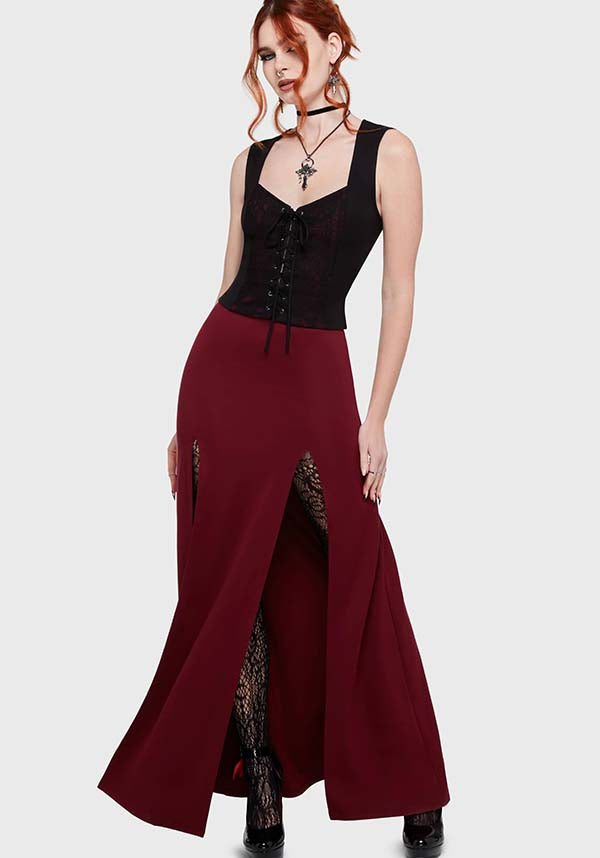 KILLSTAR Crimson Bite | MAXI SKIRT - SKIRTS - Back View