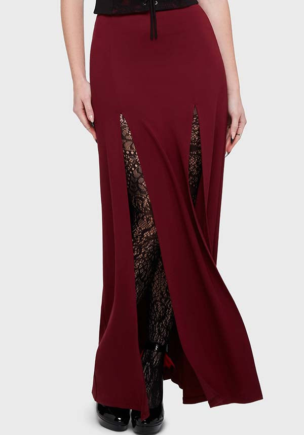 KILLSTAR Crimson Bite | MAXI SKIRT - SKIRTS - Front View