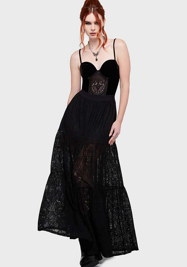 KILLSTAR Kiss Of Night | MAXI SKIRT - SKIRTS - Front View
