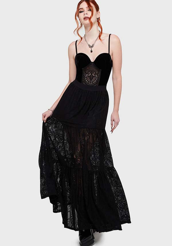 KILLSTAR Kiss Of Night | MAXI SKIRT - SKIRTS - Detail 3