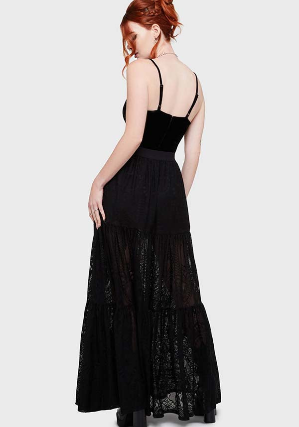 KILLSTAR Kiss Of Night | MAXI SKIRT - SKIRTS - Back View