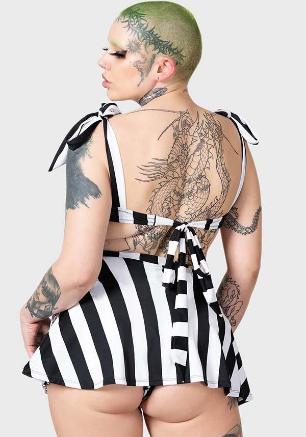 Pantha's Prowl | SWIM SKIRT - Beserk - all, all clothing, all ladies clothing, black and white, chain, clothing, discountapp, fp, googleshopping, goth, goth summer, goth summer clothing, gothic, killstar, KS1103865, ladies clothing, ladies skirt, may23, mini skirt, plus, plus size, R180523, short skirt, skirt, skirts, stripe, striped, striped skirt, stripes, stripey, summer, summer clothing, summer goth, swim, swim suit, swim wear, swimmers, swimming, swimsuit, swimwear, womens skirt