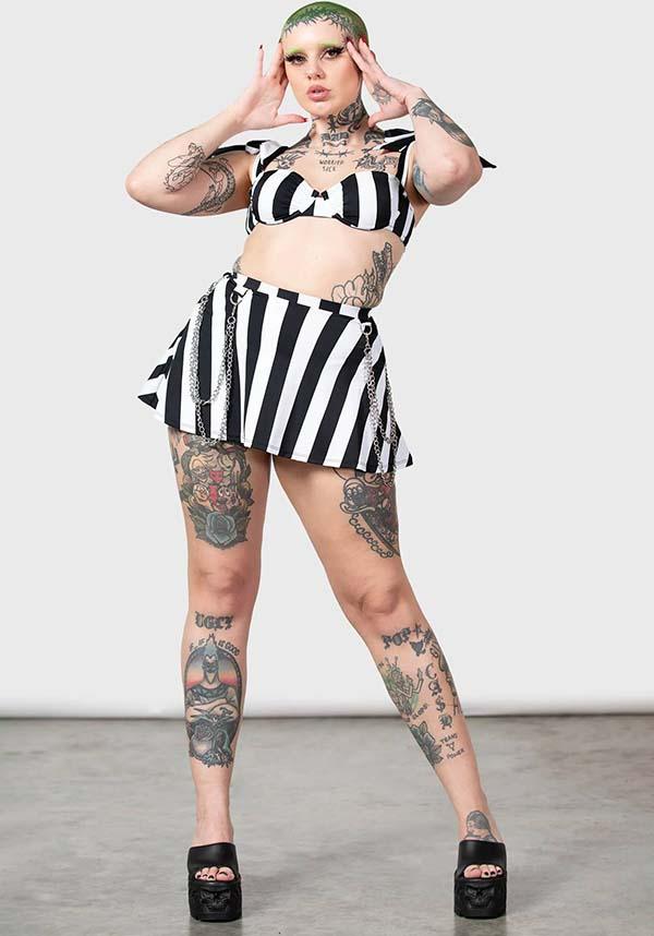 Pantha's Prowl | SWIM SKIRT - Beserk - all, all clothing, all ladies clothing, black and white, chain, clothing, discountapp, fp, googleshopping, goth, goth summer, goth summer clothing, gothic, killstar, KS1103865, ladies clothing, ladies skirt, may23, mini skirt, plus, plus size, R180523, short skirt, skirt, skirts, stripe, striped, striped skirt, stripes, stripey, summer, summer clothing, summer goth, swim, swim suit, swim wear, swimmers, swimming, swimsuit, swimwear, womens skirt