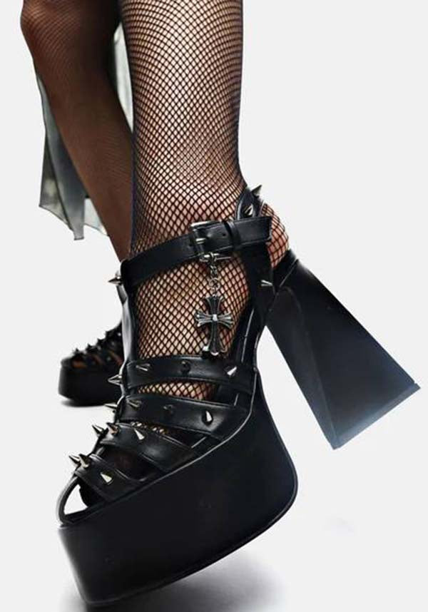 Angel Mist Black PLATFORM HEELS