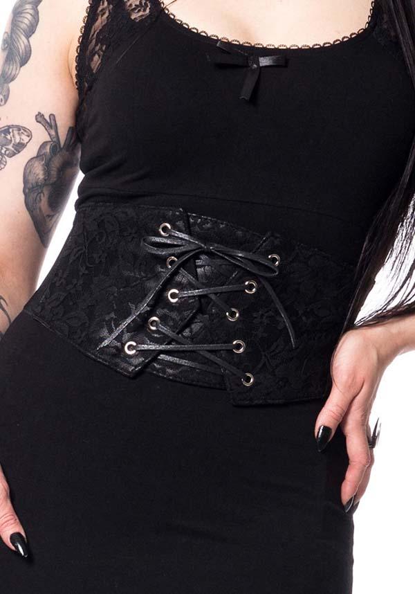 Lace Corset | BELT - Beserk - accessories, all, belt, belts and buckles, black, clickfrenzy15-2023, corset, discountapp, fp, goth, gothic, innocentclothing, lace, lace up, medieval, poizen industries, renaissance, repriced030523