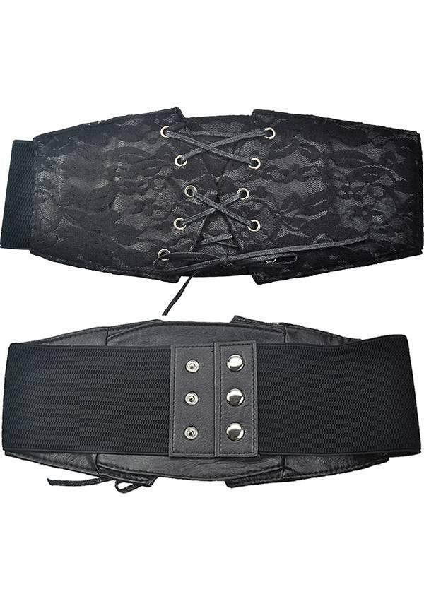 Lace Corset | BELT - Beserk - accessories, all, belt, belts and buckles, black, clickfrenzy15-2023, corset, discountapp, fp, goth, gothic, innocentclothing, lace, lace up, medieval, poizen industries, renaissance, repriced030523