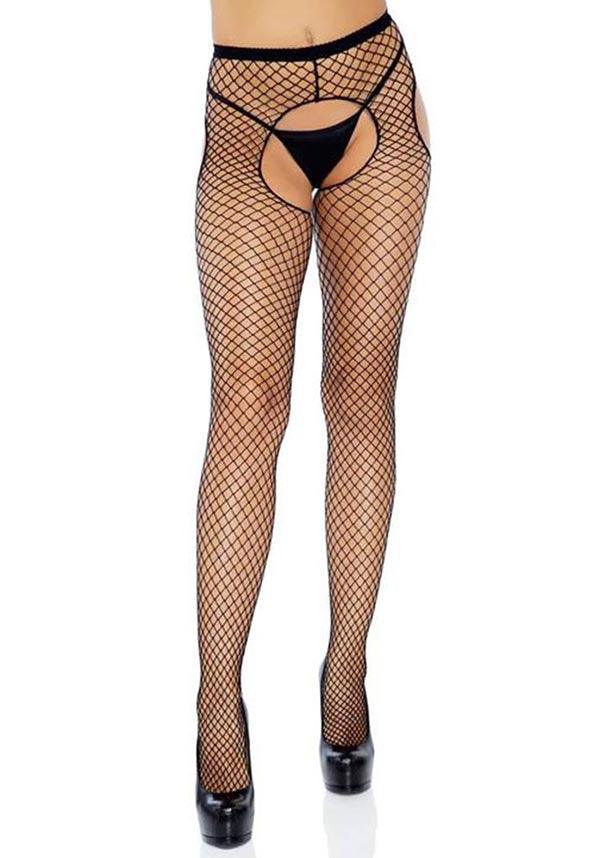 Industrial Net Suspender | STOCKINGS - Beserk - all, all clothing, black, burlesque, clickfrenzy15-2023, cosplay, cpgstinc, discountapp, edgy, fetish, fish net, fishnet, fp, gothic, hosiery, hosiery and socks, jan20, ladies, ladies clothing, leg avenue, lingerie, stockings, tomfoolery