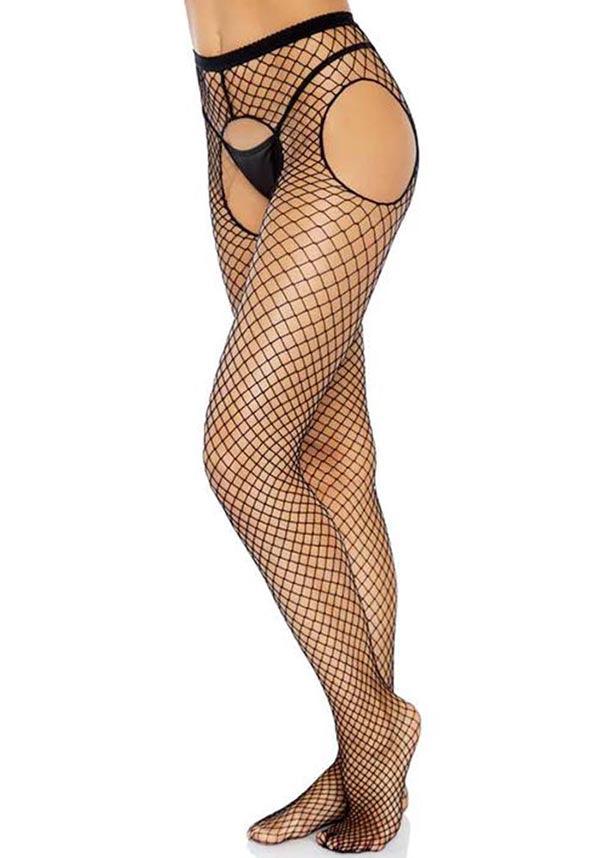 Industrial Net Suspender | STOCKINGS - Beserk - all, all clothing, black, burlesque, clickfrenzy15-2023, cosplay, cpgstinc, discountapp, edgy, fetish, fish net, fishnet, fp, gothic, hosiery, hosiery and socks, jan20, ladies, ladies clothing, leg avenue, lingerie, stockings, tomfoolery