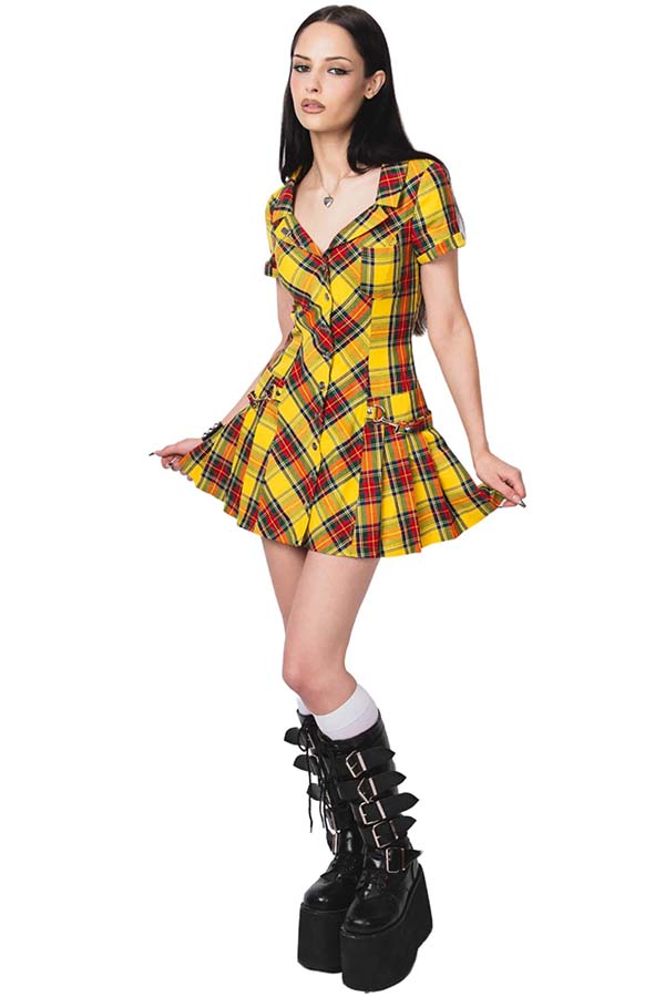 iGirl Yellow Plaid Sadie | DRESS