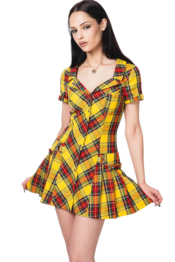 iGirl Yellow Plaid Sadie | DRESS