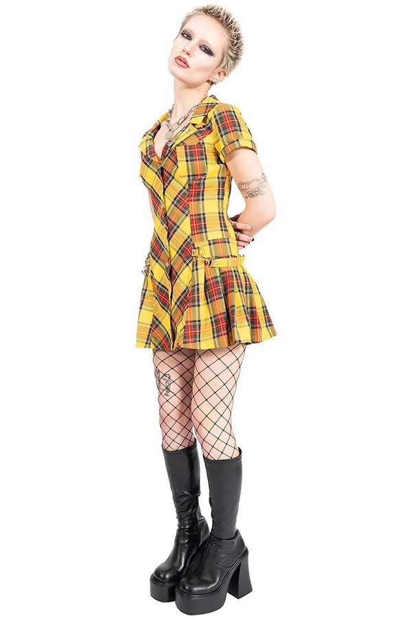 iGirl Yellow Plaid Sadie | DRESS